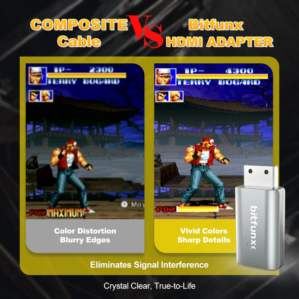Bitfunx MINI DC Adapter VGA to HDMI™ HDTV Video Audio Converter for DreamCast Game Console All Version