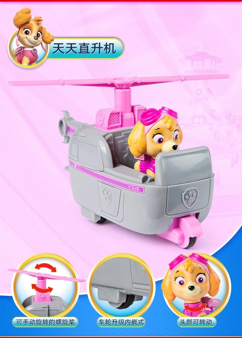 New Original PAW PATROL Vehicle Car Ryder Tracker Everest Chase Rex Skye Rocky Marshall Zuma Action Figure Toy Kid Birthday Gift