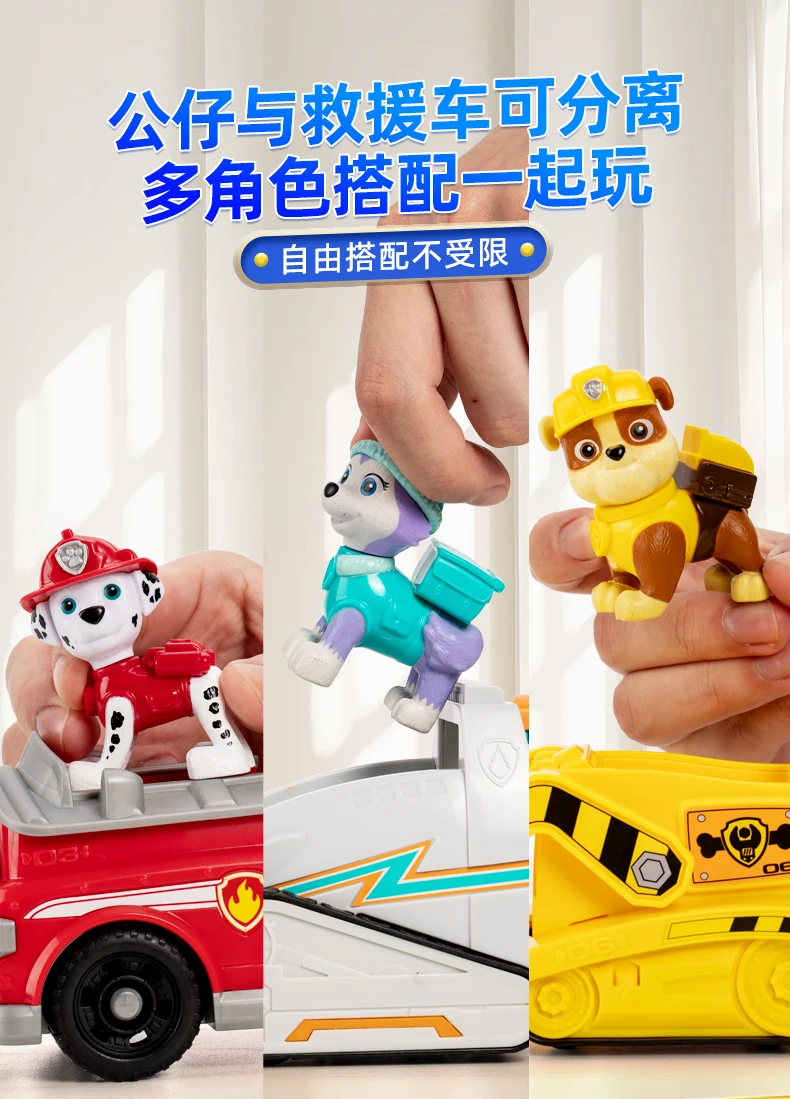 New Original PAW PATROL Vehicle Car Ryder Tracker Everest Chase Rex Skye Rocky Marshall Zuma Action Figure Toy Kid Birthday Gift