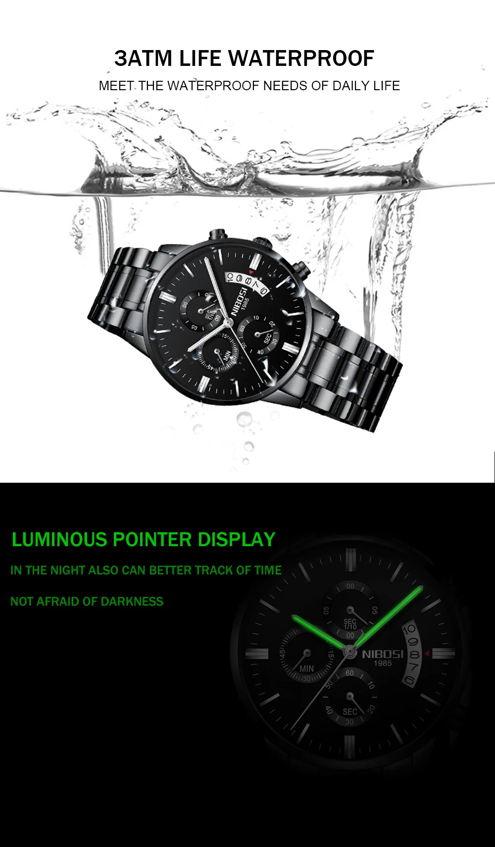 NIBOSI Mens Watches Top Brand Luxury Famous Men's Dress Watch Fashion Casual Military Quartz Wristwatches Saat Relogio Masculino