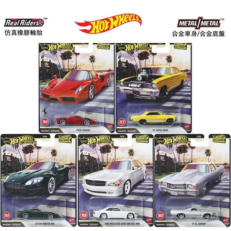 Hot Wheels Premium Series Boulevard GJT68 Enzo Ferrari Benz 560 Aston Martin Dbs Vehicle Diecast Car Model Collection Toy Gift
