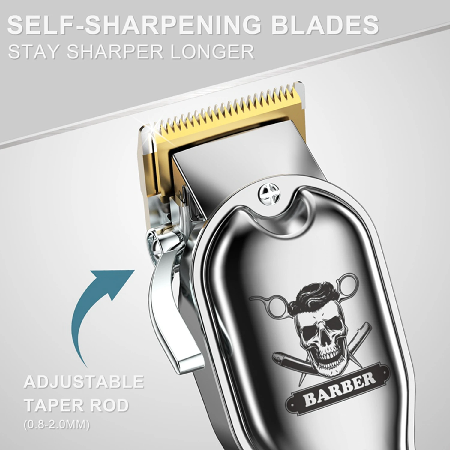 HATTEKER Professional Men's Hair Clipper USB Rechargeable Electric Cordless Beard Trimmer Barber Hair Cutting Machine