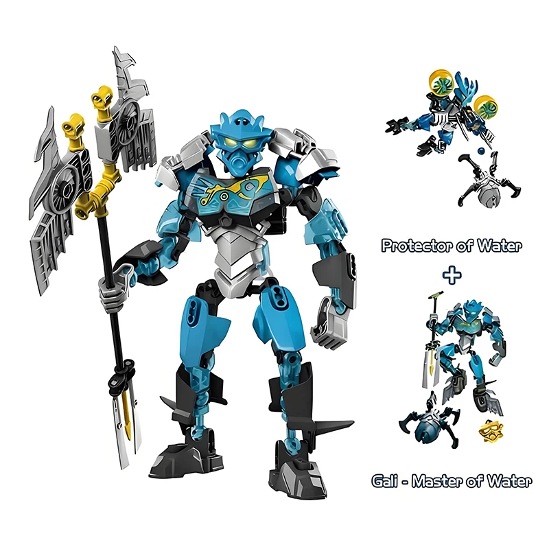 NEW Golden Mask Bionicle Building Block Anime Action Figures Soldier Robot Brick 2in1 Gali Lewa Tahu Protector Toys For Boy Gift