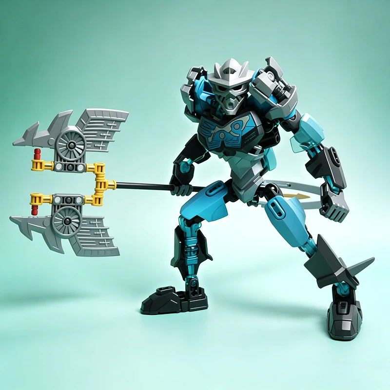 NEW Golden Mask Bionicle Building Block Anime Action Figures Soldier Robot Brick 2in1 Gali Lewa Tahu Protector Toys For Boy Gift