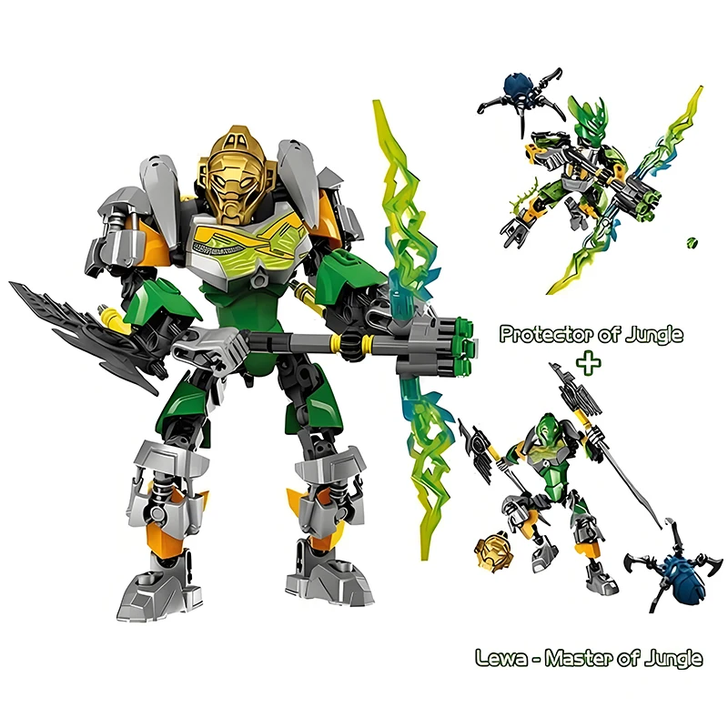 NEW Golden Mask Bionicle Building Block Anime Action Figures Soldier Robot Brick 2in1 Gali Lewa Tahu Protector Toys For Boy Gift