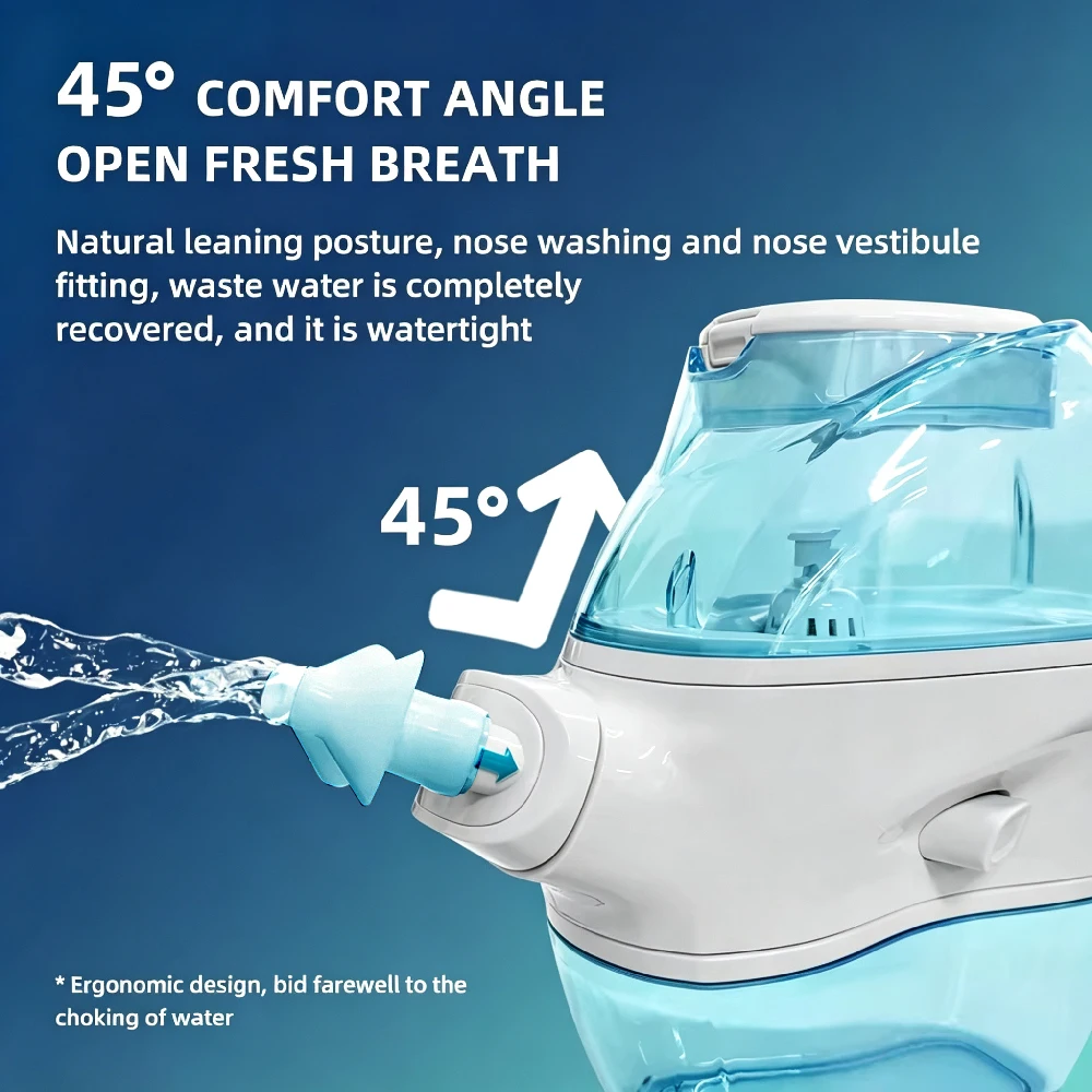 Nasal Irrigator 360° Clean Nasal Cavity Nose Get The Dunk Out Keep The Nasal Cavity Clean and Healthy Electric Nose Cleaner