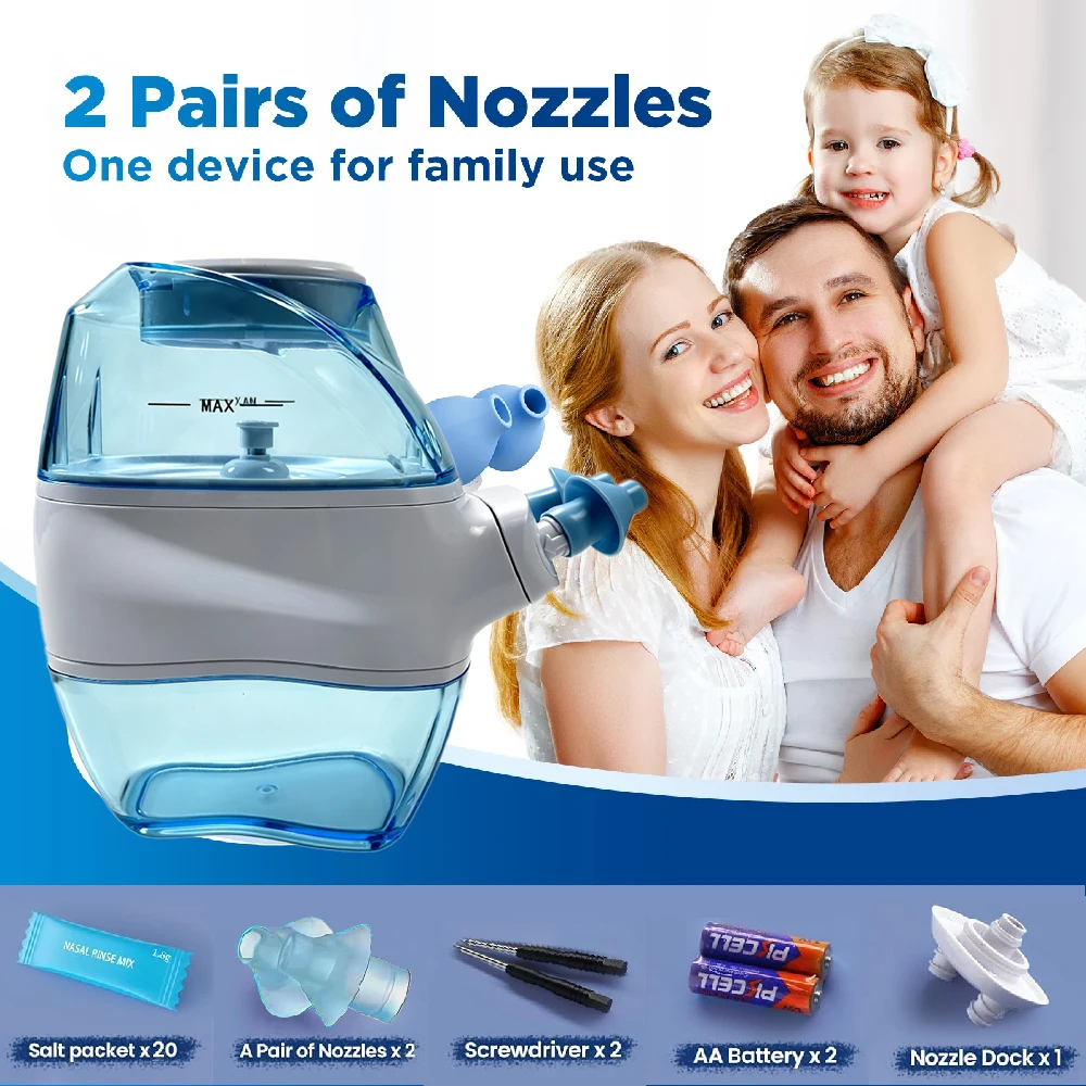 Nasal Irrigator 360° Clean Nasal Cavity Nose Get The Dunk Out Keep The Nasal Cavity Clean and Healthy Electric Nose Cleaner