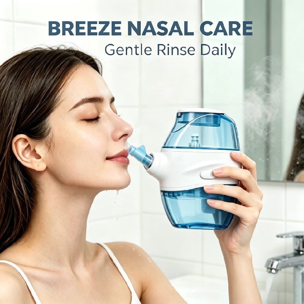 Nasal Irrigator 360° Clean Nasal Cavity Nose Get The Dunk Out Keep The Nasal Cavity Clean and Healthy Electric Nose Cleaner