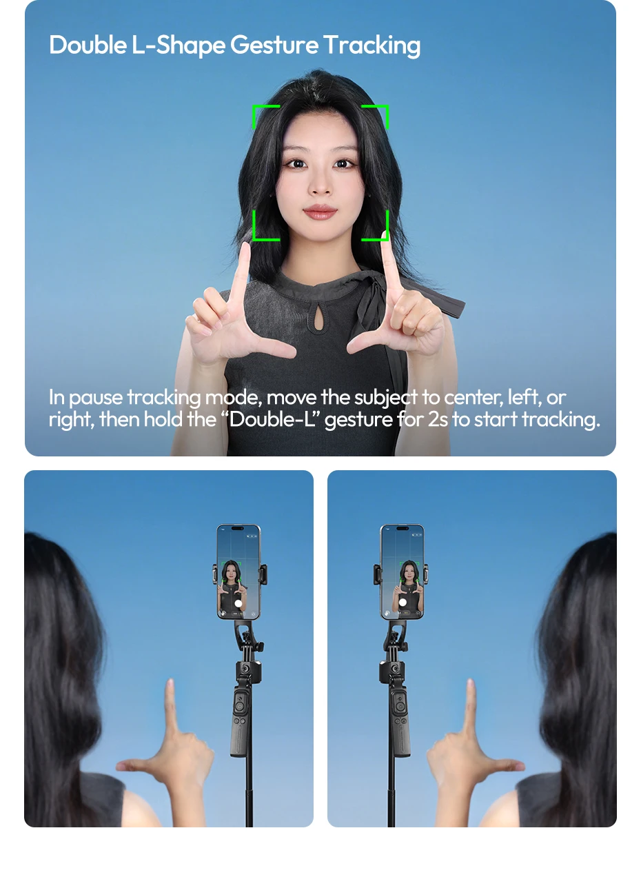 Ulanzi TT23 Auto-Tracking Selfie Stick Tripod Foaldable Selfie Tripod for Smartphone Camera for Gopro with Bluetooth for Travel