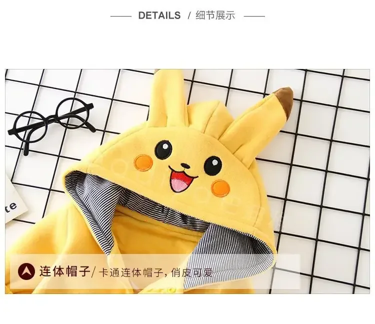Cartoon Pocket Monsters Baby Pyjamsa Newborn Cute Winter Long-Sleeved Kids Rompers Clothing Babies Toddler'S Clothes Onesie Gift