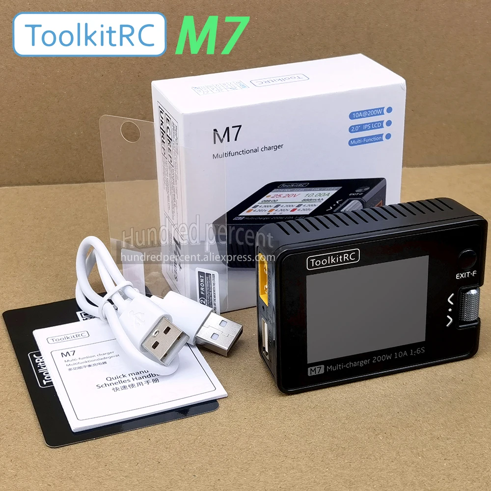 ToolkitRC M7 Charger Intelligent Discharge Lithium Battery 1S 2S 3S-6S Server ESC Receiver Detection IPS Model Toy Accessories