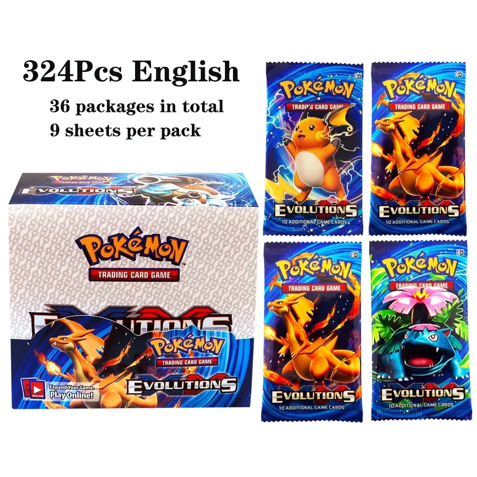 324Pcs Pokemon TCG: Sword & Shield Tempest Bonds Booster Box Trading Card Game Pokemon Card Kids Toys Board Game