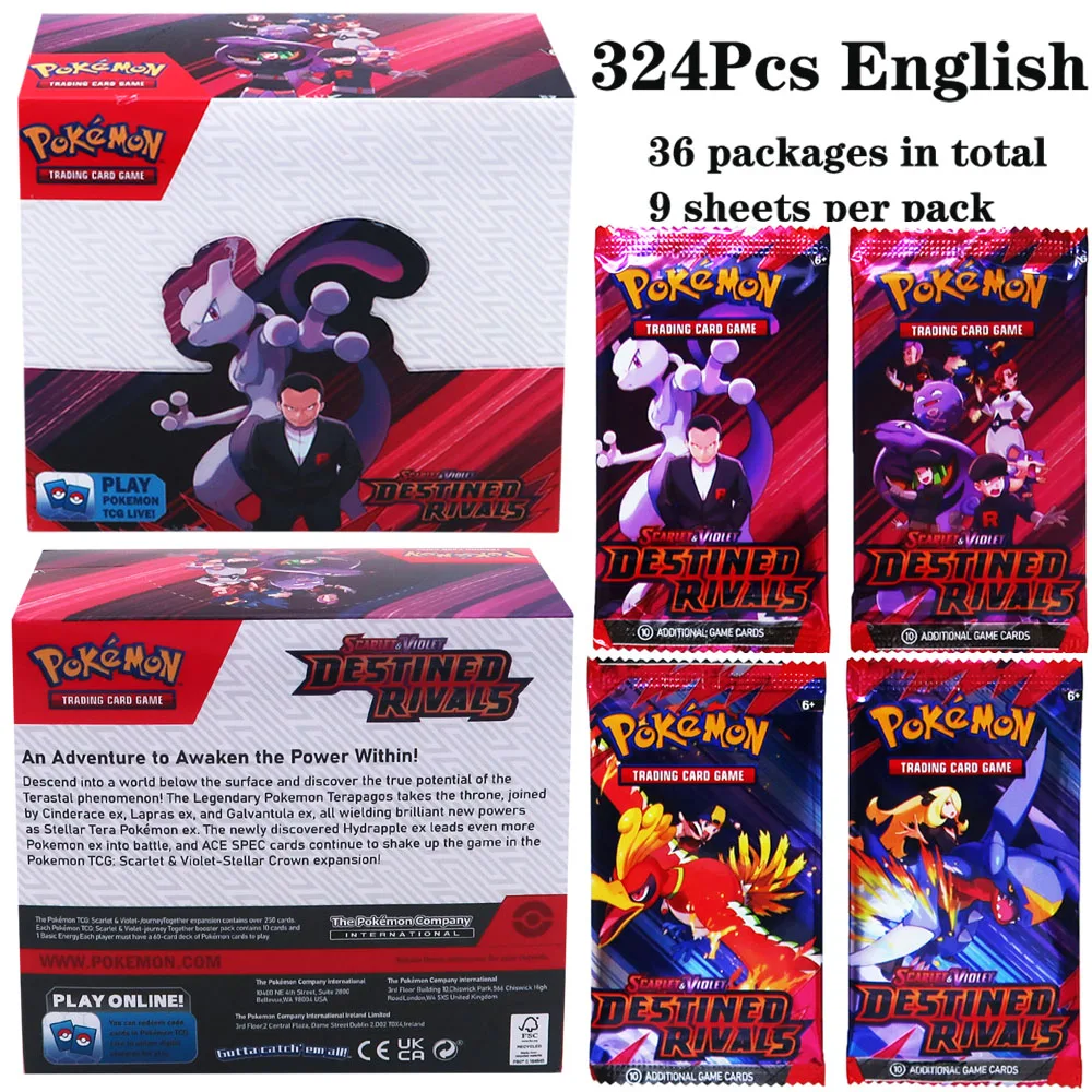 324Pcs Pokemon TCG: Sword & Shield Tempest Bonds Booster Box Trading Card Game Pokemon Card Kids Toys Board Game
