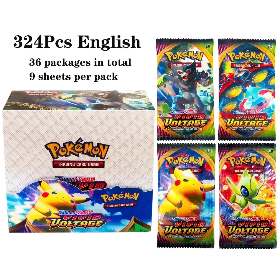 324Pcs Pokemon TCG: Sword & Shield Tempest Bonds Booster Box Trading Card Game Pokemon Card Kids Toys Board Game