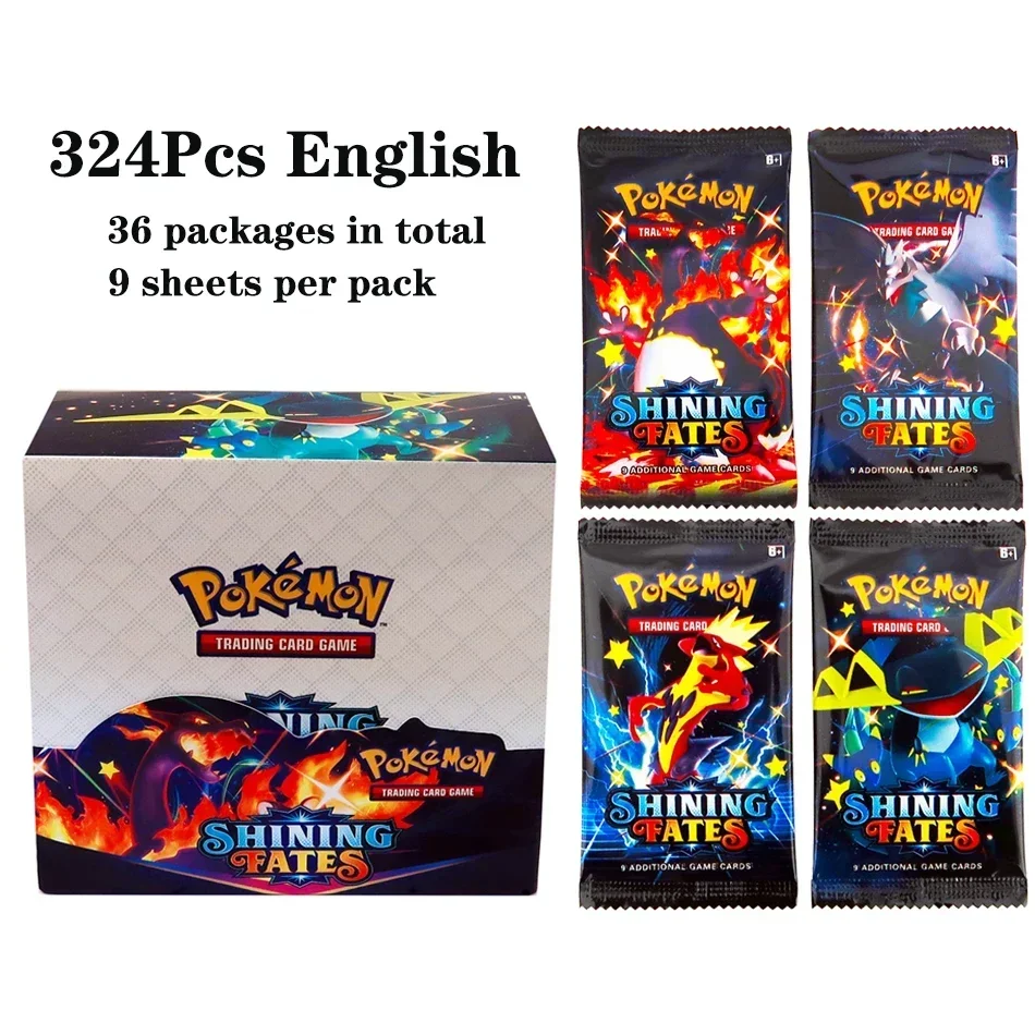 324Pcs Pokemon TCG: Sword & Shield Tempest Bonds Booster Box Trading Card Game Pokemon Card Kids Toys Board Game