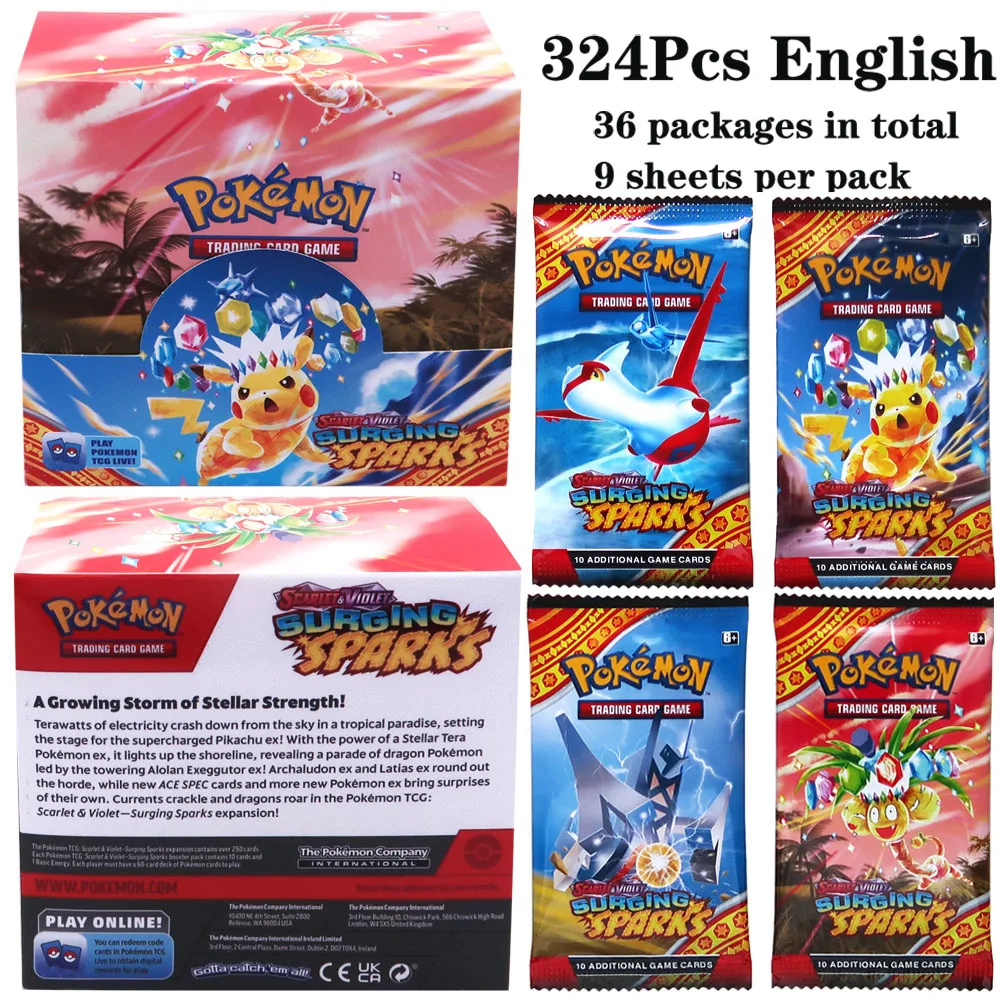 324Pcs Pokemon TCG: Sword & Shield Tempest Bonds Booster Box Trading Card Game Pokemon Card Kids Toys Board Game