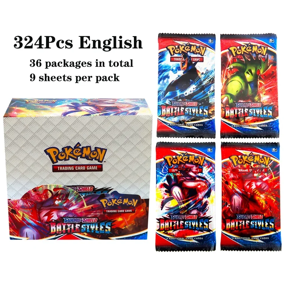 324Pcs Pokemon TCG: Sword & Shield Tempest Bonds Booster Box Trading Card Game Pokemon Card Kids Toys Board Game