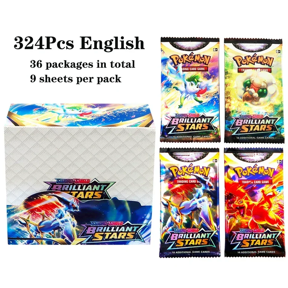 324Pcs Pokemon TCG: Sword & Shield Tempest Bonds Booster Box Trading Card Game Pokemon Card Kids Toys Board Game