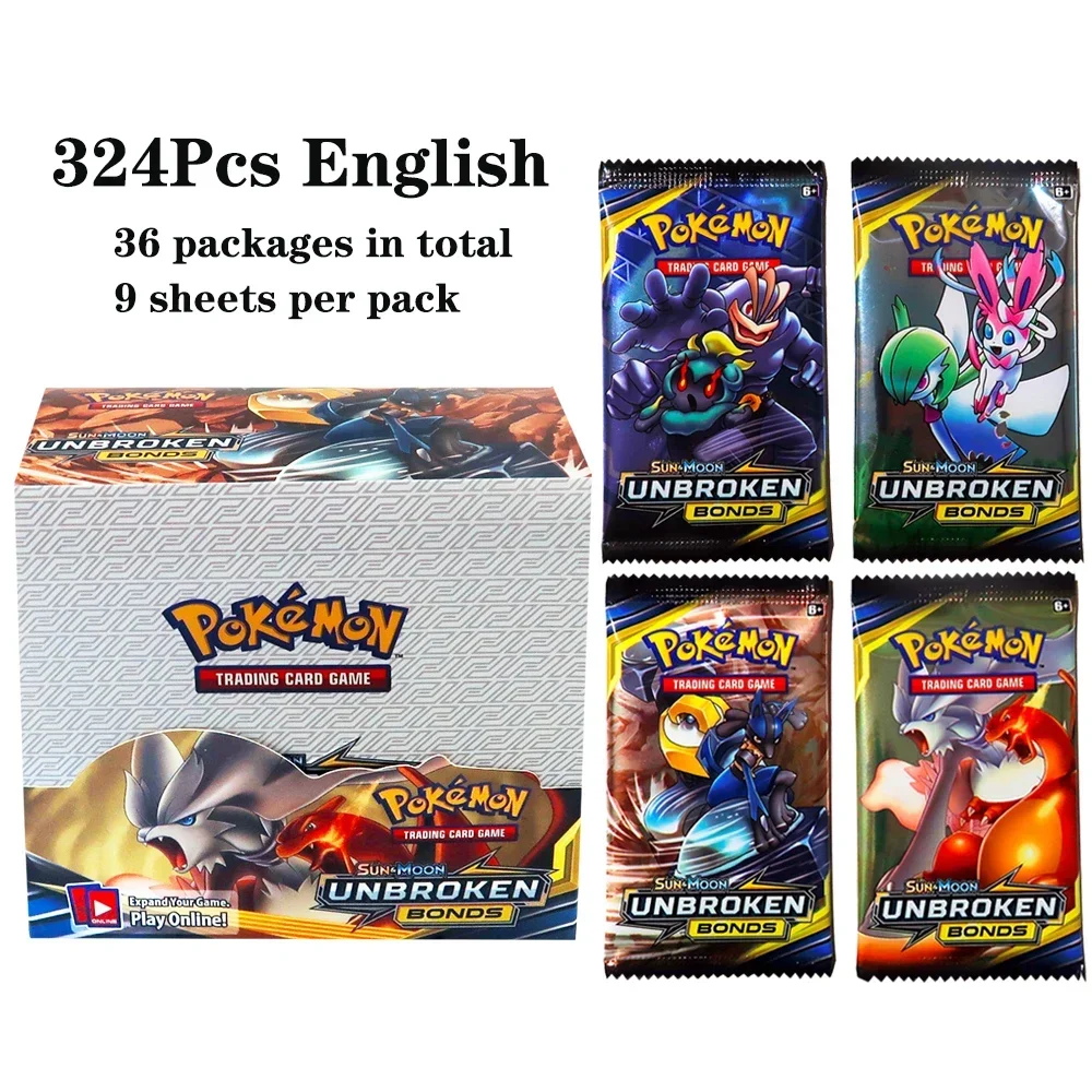324Pcs Pokemon TCG: Sword & Shield Tempest Bonds Booster Box Trading Card Game Pokemon Card Kids Toys Board Game
