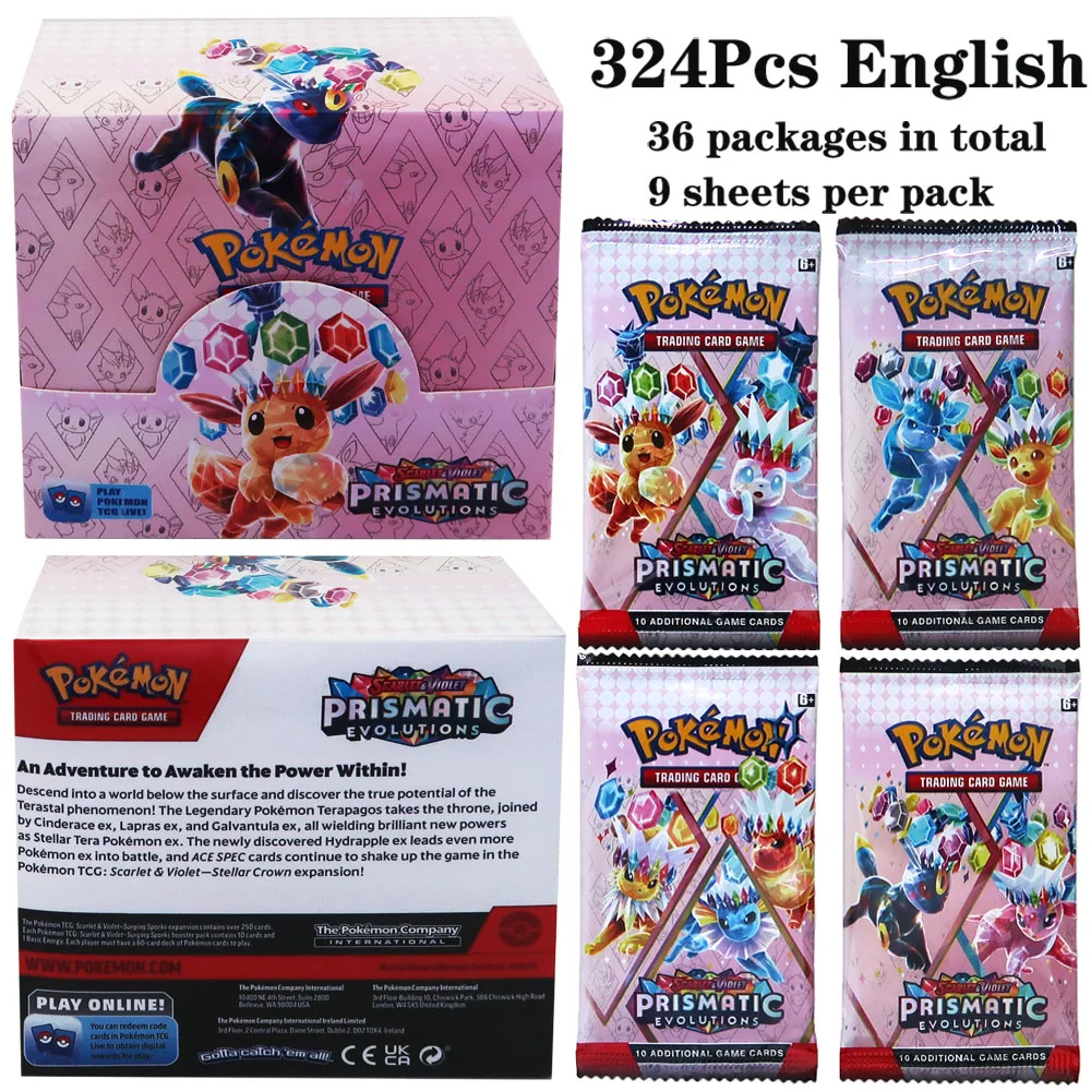 324Pcs Pokemon TCG: Sword & Shield Tempest Bonds Booster Box Trading Card Game Pokemon Card Kids Toys Board Game