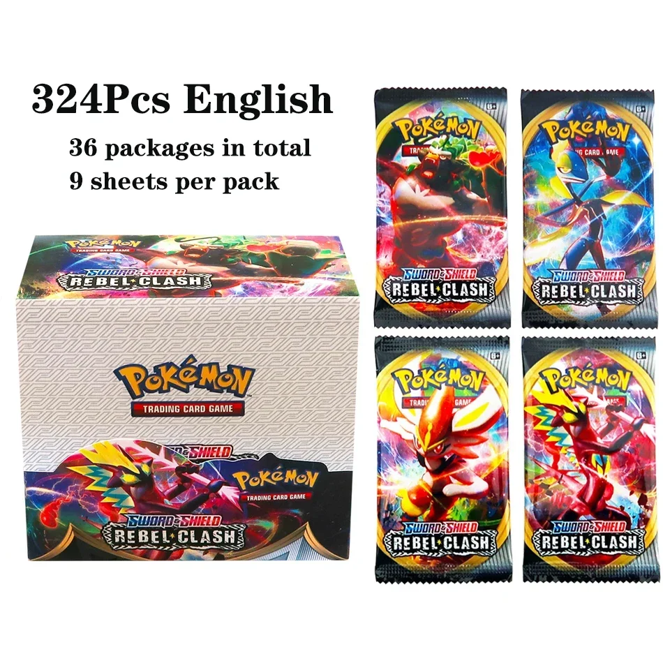 324Pcs Pokemon TCG: Sword & Shield Tempest Bonds Booster Box Trading Card Game Pokemon Card Kids Toys Board Game
