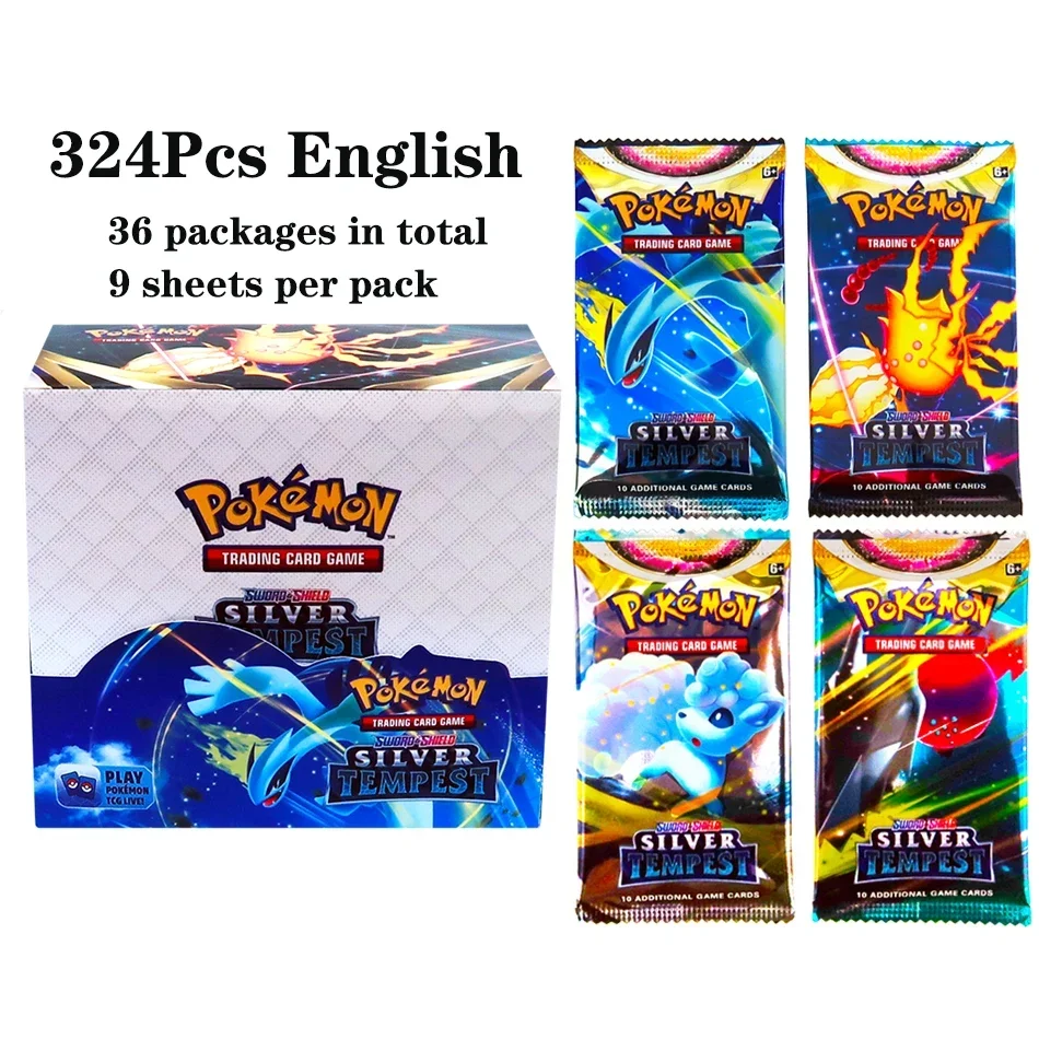 324Pcs Pokemon TCG: Sword & Shield Tempest Bonds Booster Box Trading Card Game Pokemon Card Kids Toys Board Game