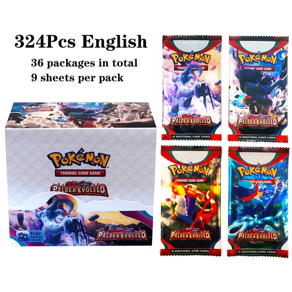 324Pcs Pokemon TCG: Sword & Shield Tempest Bonds Booster Box Trading Card Game Pokemon Card Kids Toys Board Game