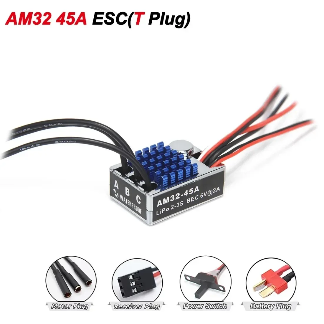 Power Combo 2322 2600KV Brushless Motor Metal Gear Box AM32 45A ESC 7CH Transmitter 21G Servo for RC Car MN82 MN78 MN168 MN99