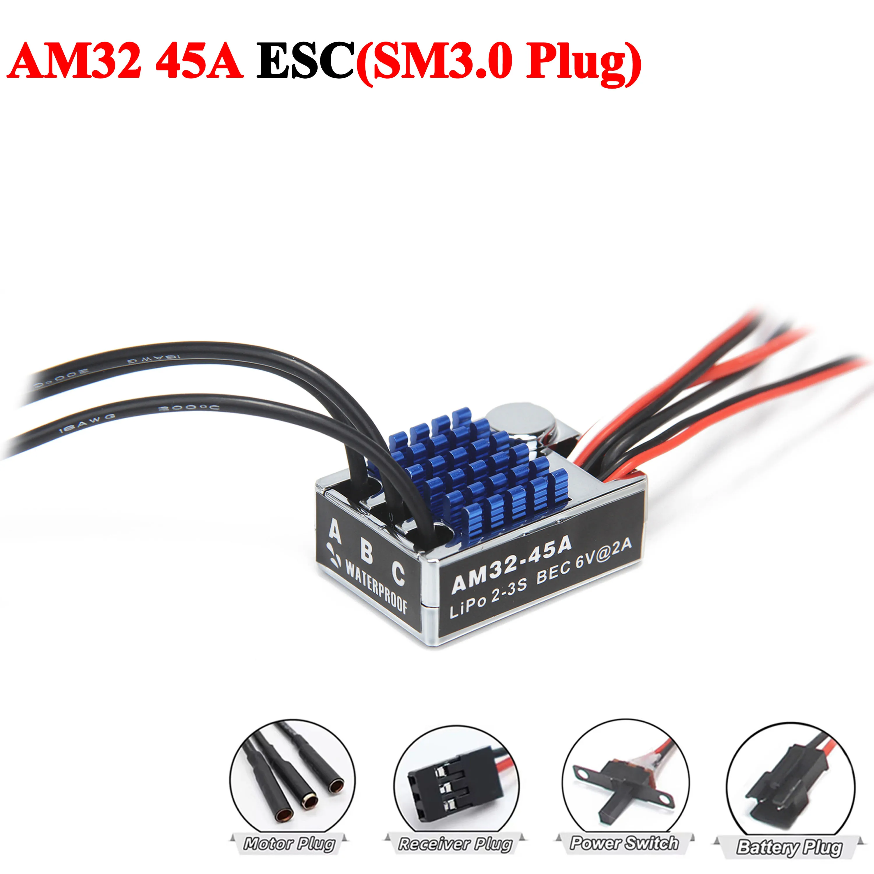 Power Combo 2322 2600KV Brushless Motor Metal Gear Box AM32 45A ESC 7CH Transmitter 21G Servo for RC Car MN82 MN78 MN168 MN99