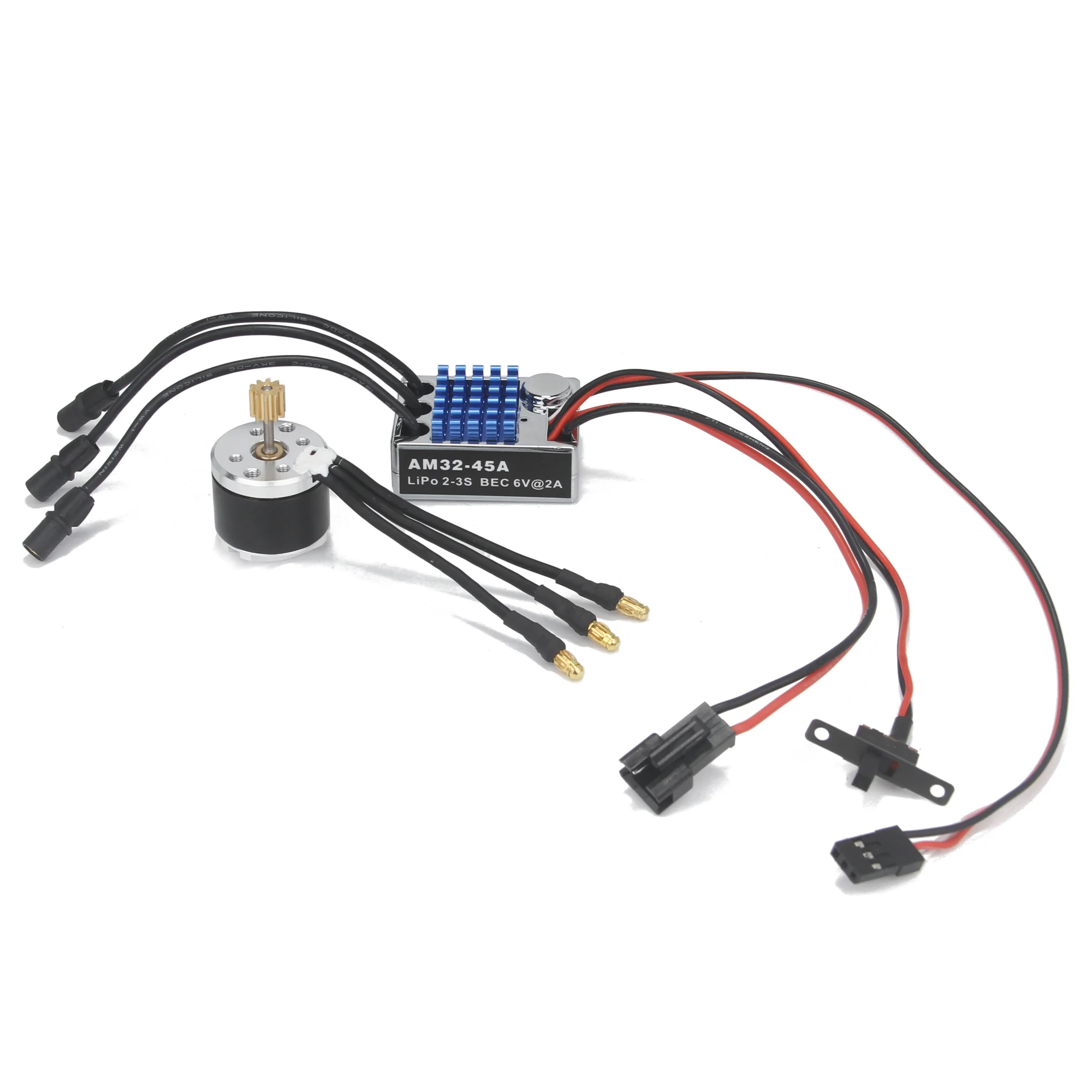 Power Combo 2322 2600KV Brushless Motor Metal Gear Box AM32 45A ESC 7CH Transmitter 21G Servo for RC Car MN82 MN78 MN168 MN99