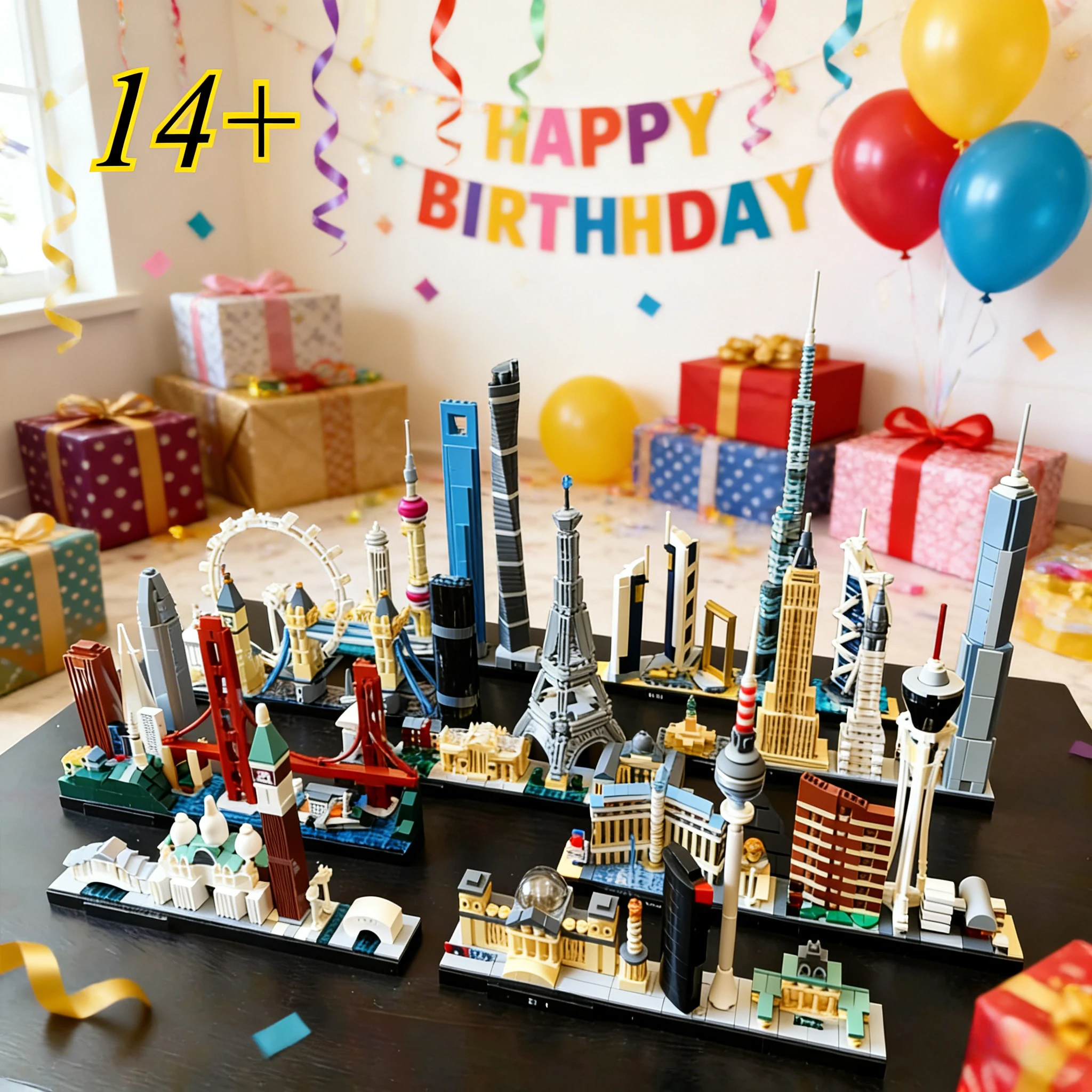 Thirteen Sets of City Models 21043 21026 Building Blocks Sets Suitable for Birthday Gifts Not Compatible with Legoed Particles.
