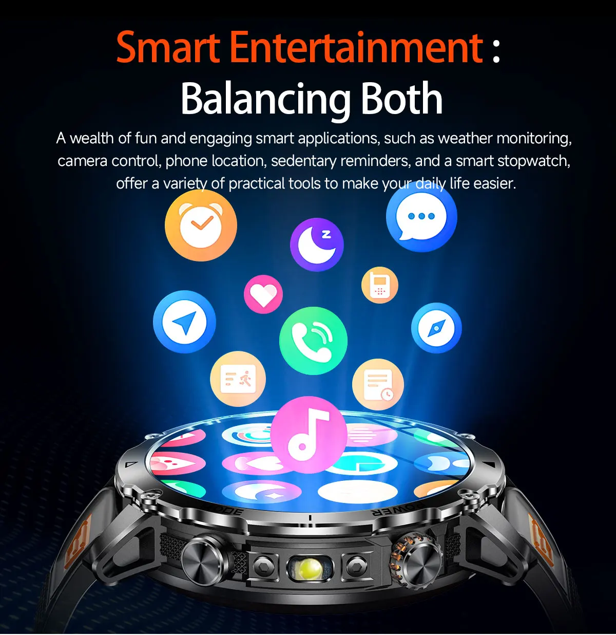 2026 New Outdoors Military 1400mAh Battery Smart Watch Men IP69K Waterproof LED Flashlight Heart Rate Sports Tracker Smartwatchs
