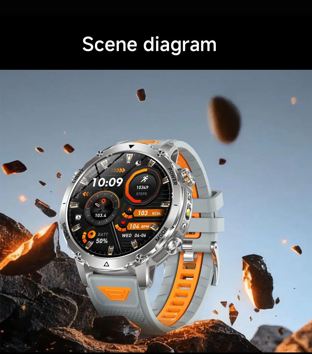 2026 New Outdoors Military 1400mAh Battery Smart Watch Men IP69K Waterproof LED Flashlight Heart Rate Sports Tracker Smartwatchs
