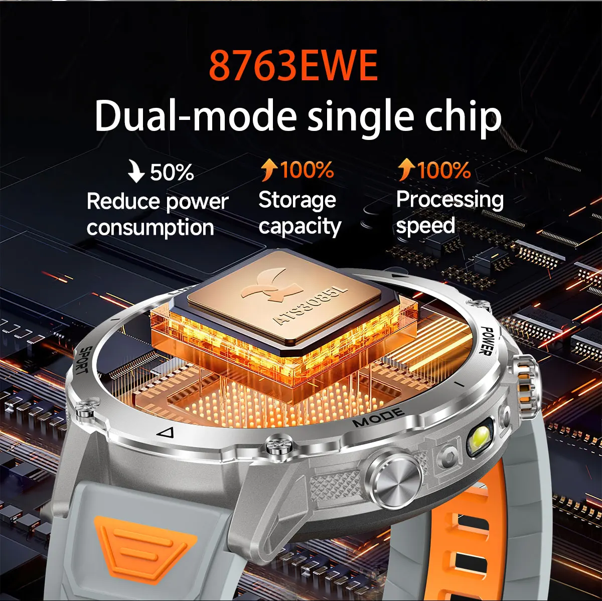 2026 New Outdoors Military 1400mAh Battery Smart Watch Men IP69K Waterproof LED Flashlight Heart Rate Sports Tracker Smartwatchs