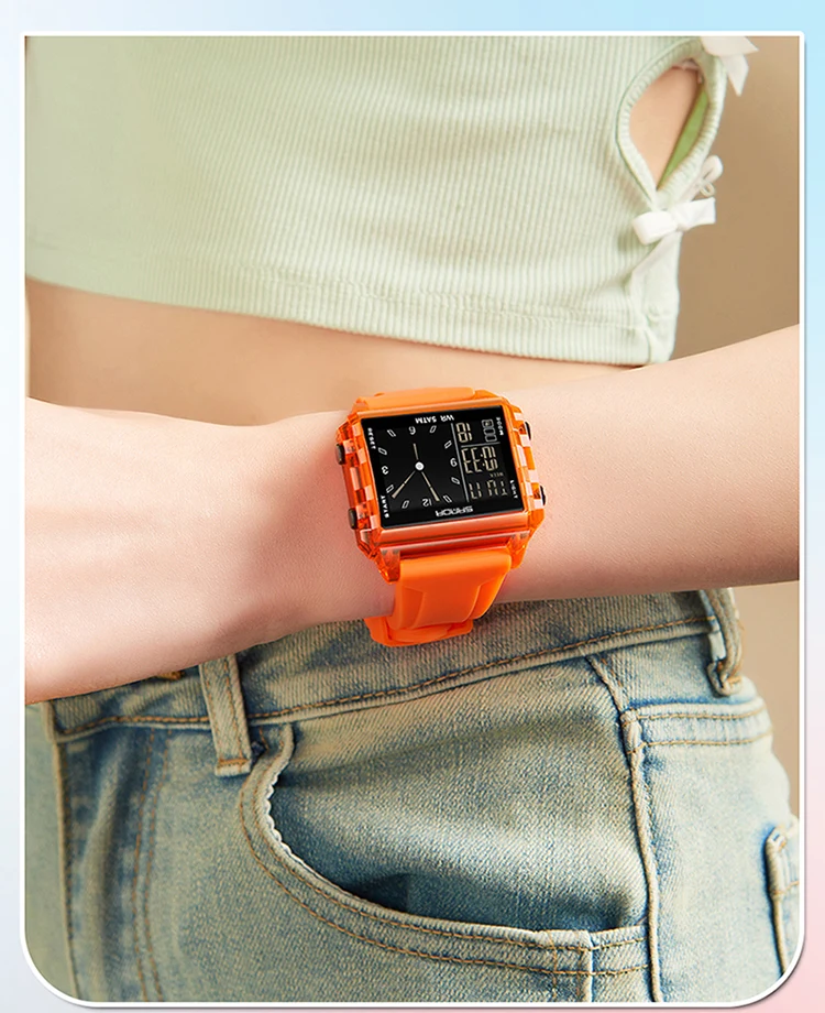 SANDA Luxury Brand Digital Watch for Men Women Square Dial Sport Waterproof Watches Man LED Pointer Display Relogios Masculino