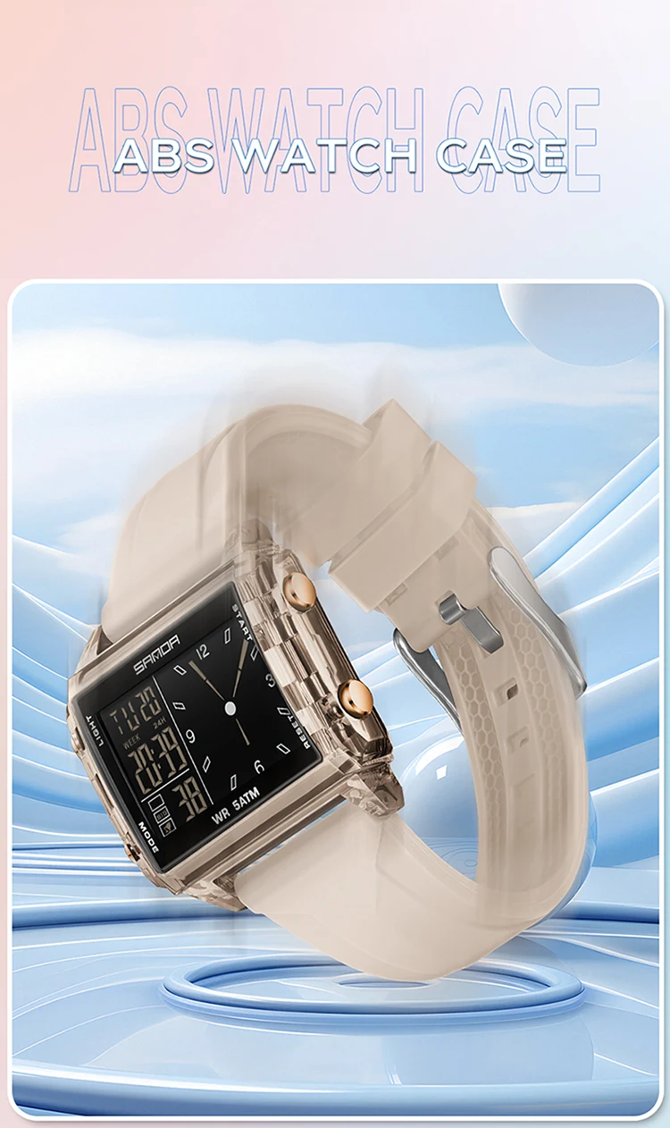 SANDA Luxury Brand Digital Watch for Men Women Square Dial Sport Waterproof Watches Man LED Pointer Display Relogios Masculino
