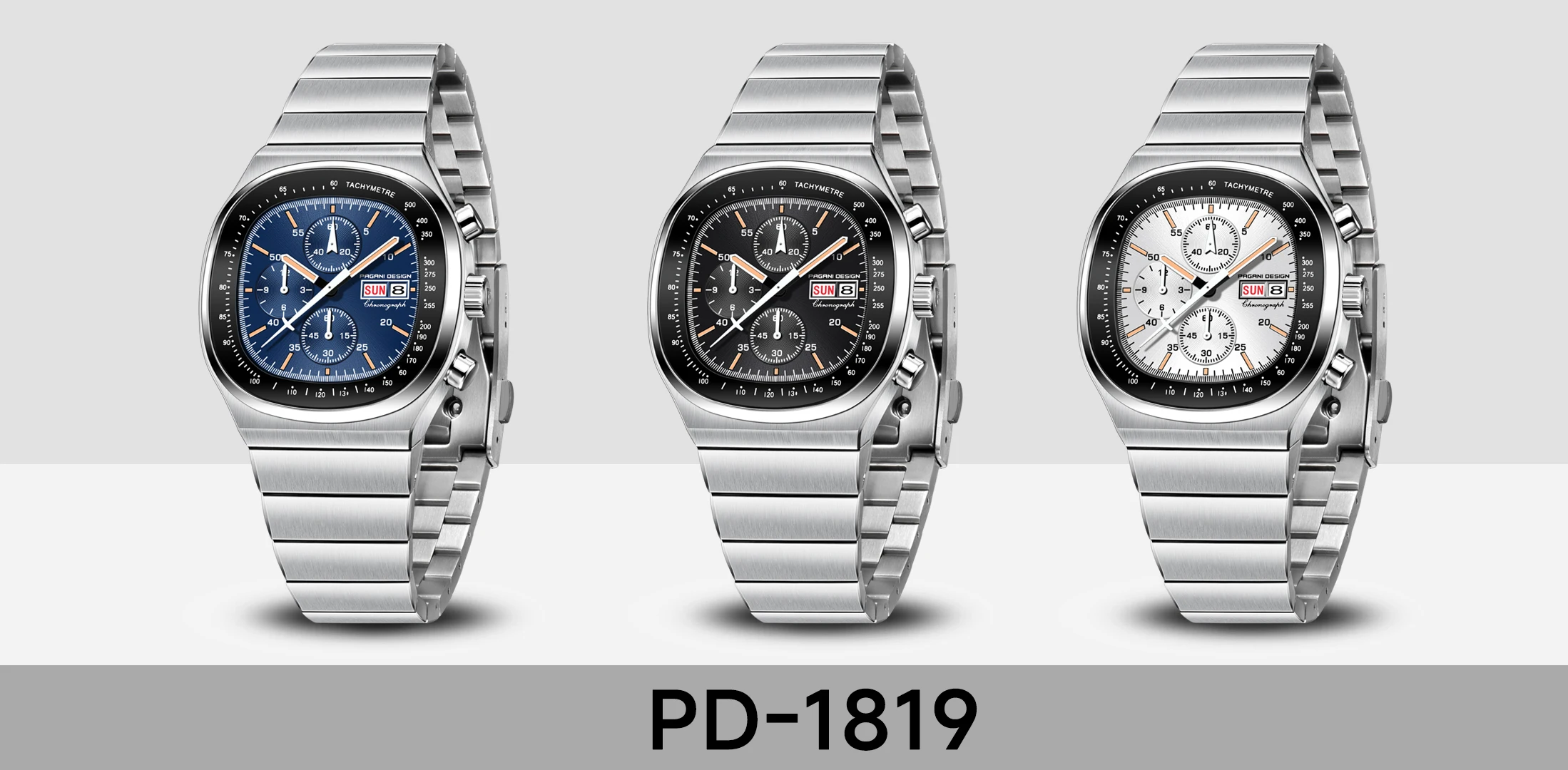 PAGANI DESIGN PD1819 Men Quartz Watch Miyota OS00 Movement Speed Tester Sapphire Waterproof Chronograph Watch Reloj Hombre