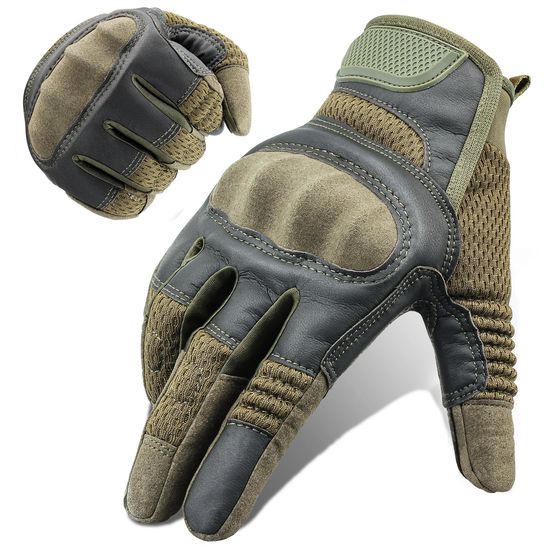 PU Leather Tactical Gloves Touch Screen Cycling Hard Shell Hiking Combat Hunting Airsoft Driving Bicycle Anti-slip Bike Mittens