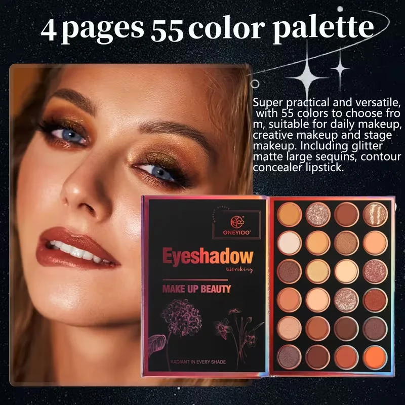 All-in-One Professional Makeup Kit Eyeshadow Palette with Highlighter Contour Powder Matte Shimmer Cosmetic Set for Daily Makeup