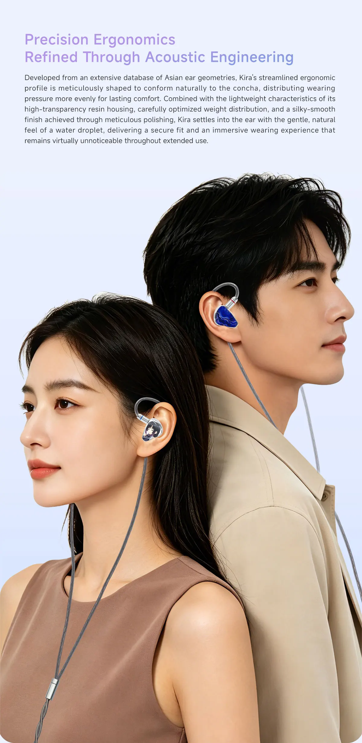 CVJ KIRA HiFi IEM In-Ear Earphones Wired Detachable Cable 3.5mm Type-C 4.4mm Balanced Earbuds For Music Gaming Anime Design