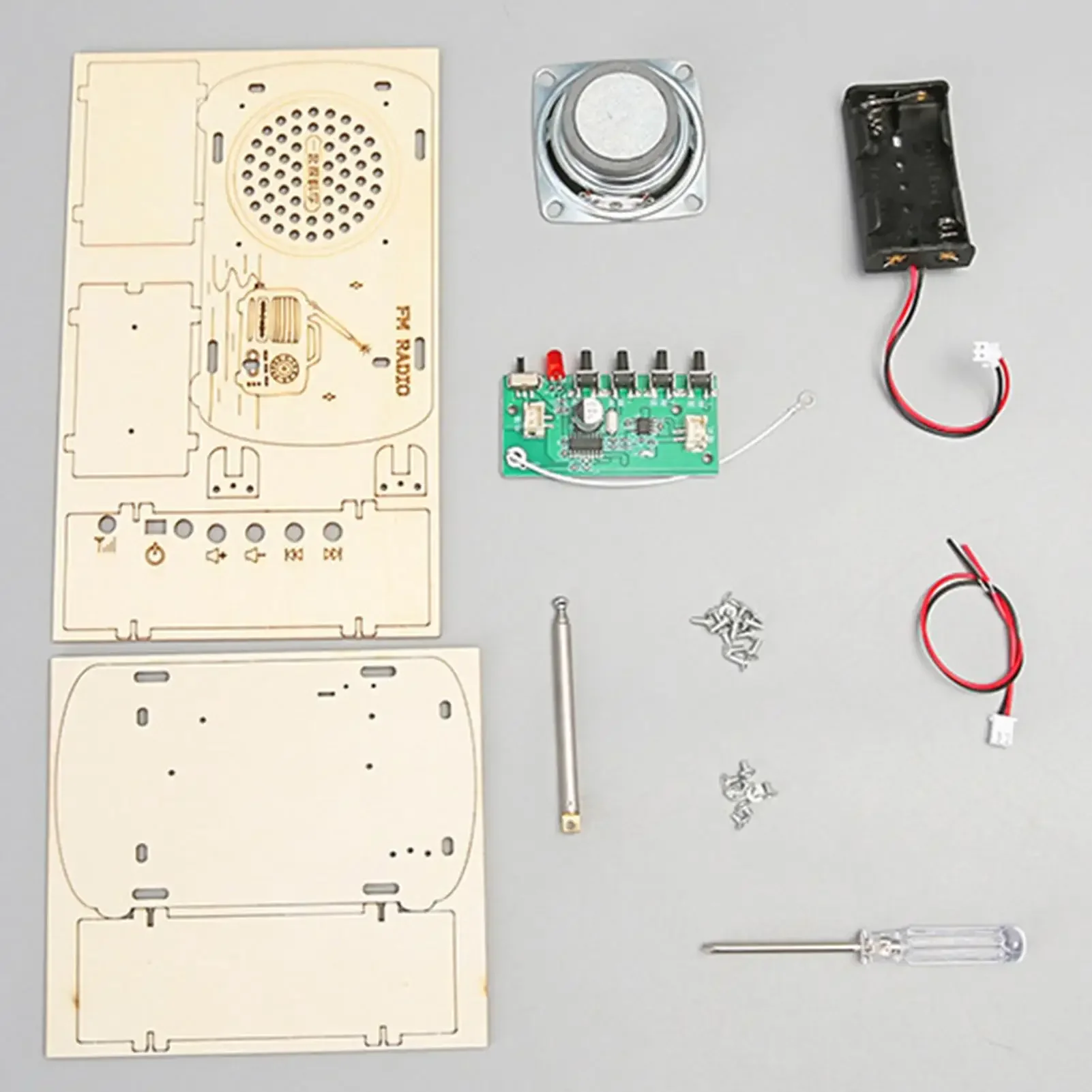 Build a Radio Kit Wood Radio Electronic Learning Set Interactive Building Toys Scientific Training Experimental Kits For Kids