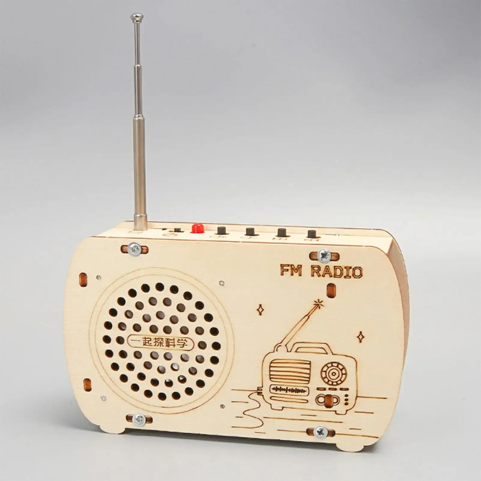 Build a Radio Kit Wood Radio Electronic Learning Set Interactive Building Toys Scientific Training Experimental Kits For Kids
