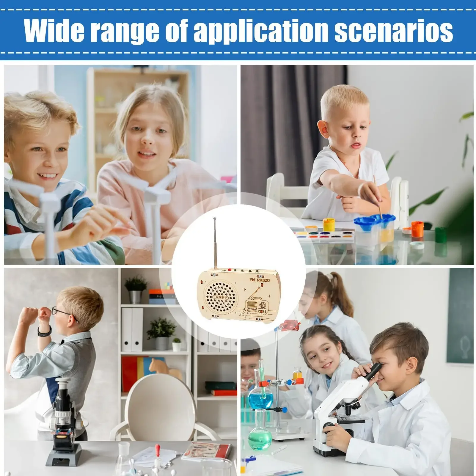 Build a Radio Kit Wood Radio Electronic Learning Set Interactive Building Toys Scientific Training Experimental Kits For Kids