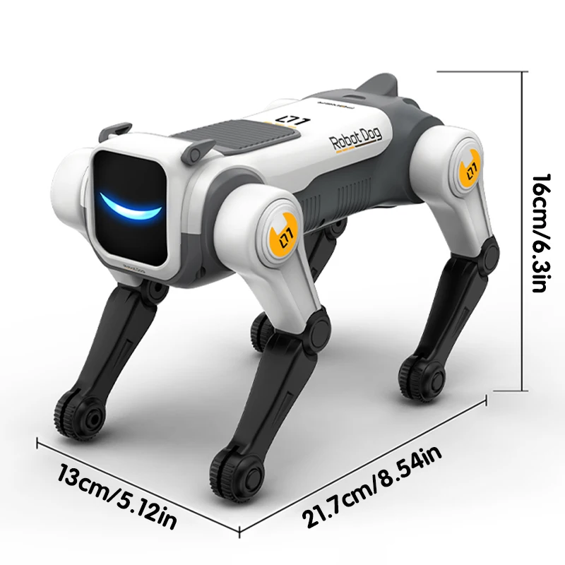 Electric Pet Dog Toy, Rolling Stunts, Programmed Dance, Voice Command Interaction, Smart Robotic Dog Toy, Children Birthday Gift