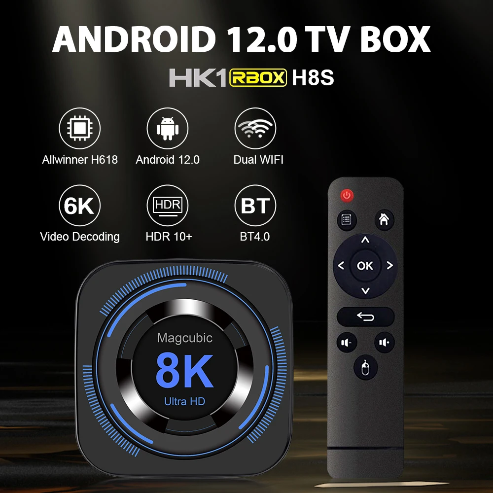 Magcubic Android 12 TV BOX Support 8K 4K BT Voice Media Player Set Top Box Allwinner H618 Dual Wifi 32G64G Quad Core Cortex A53