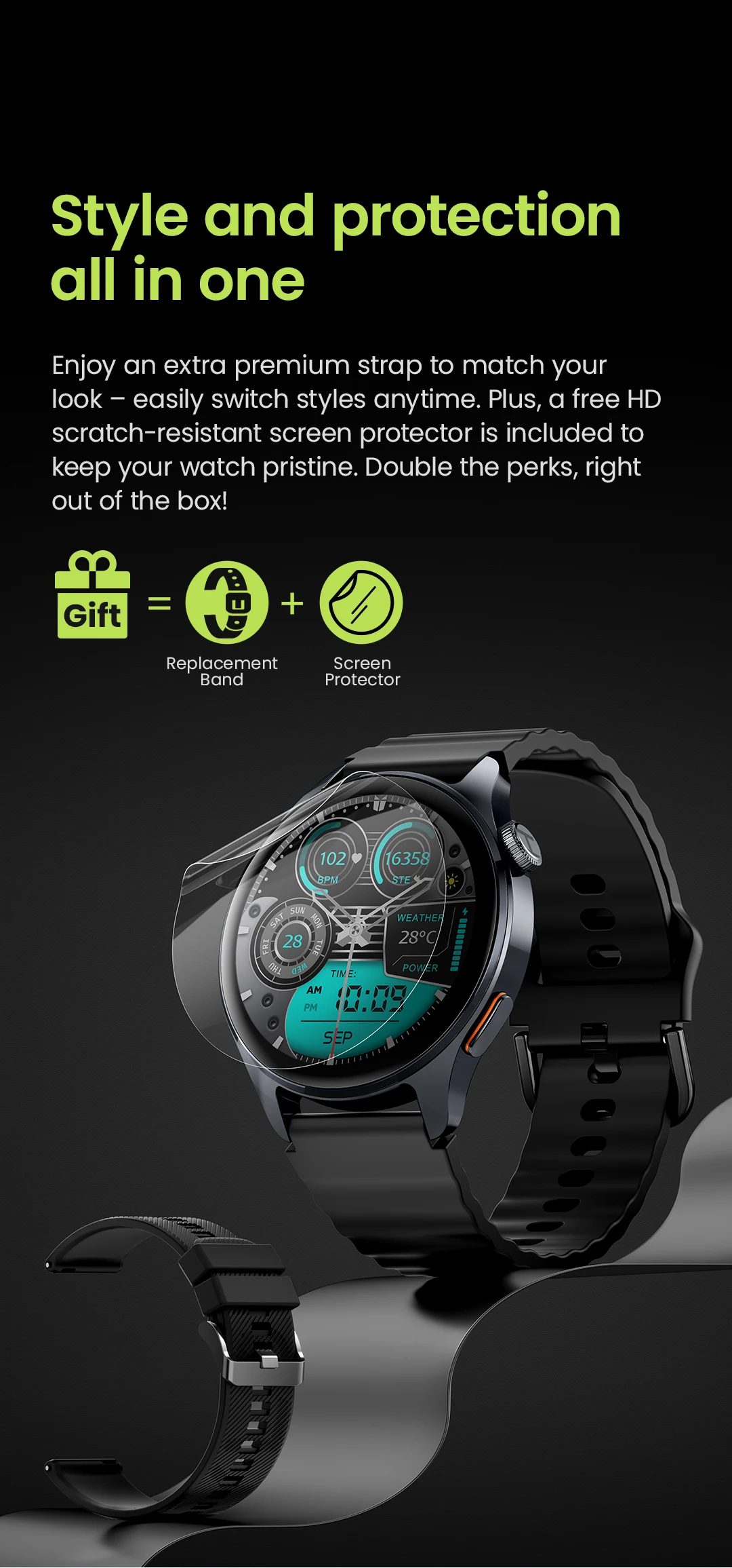 HF012 HAYLOU Watch 4S GPS Smart Watch 1.43” HD AMOLED Display 5 Satellite Positioning 120+ Workout Modes Sport Smartwatch