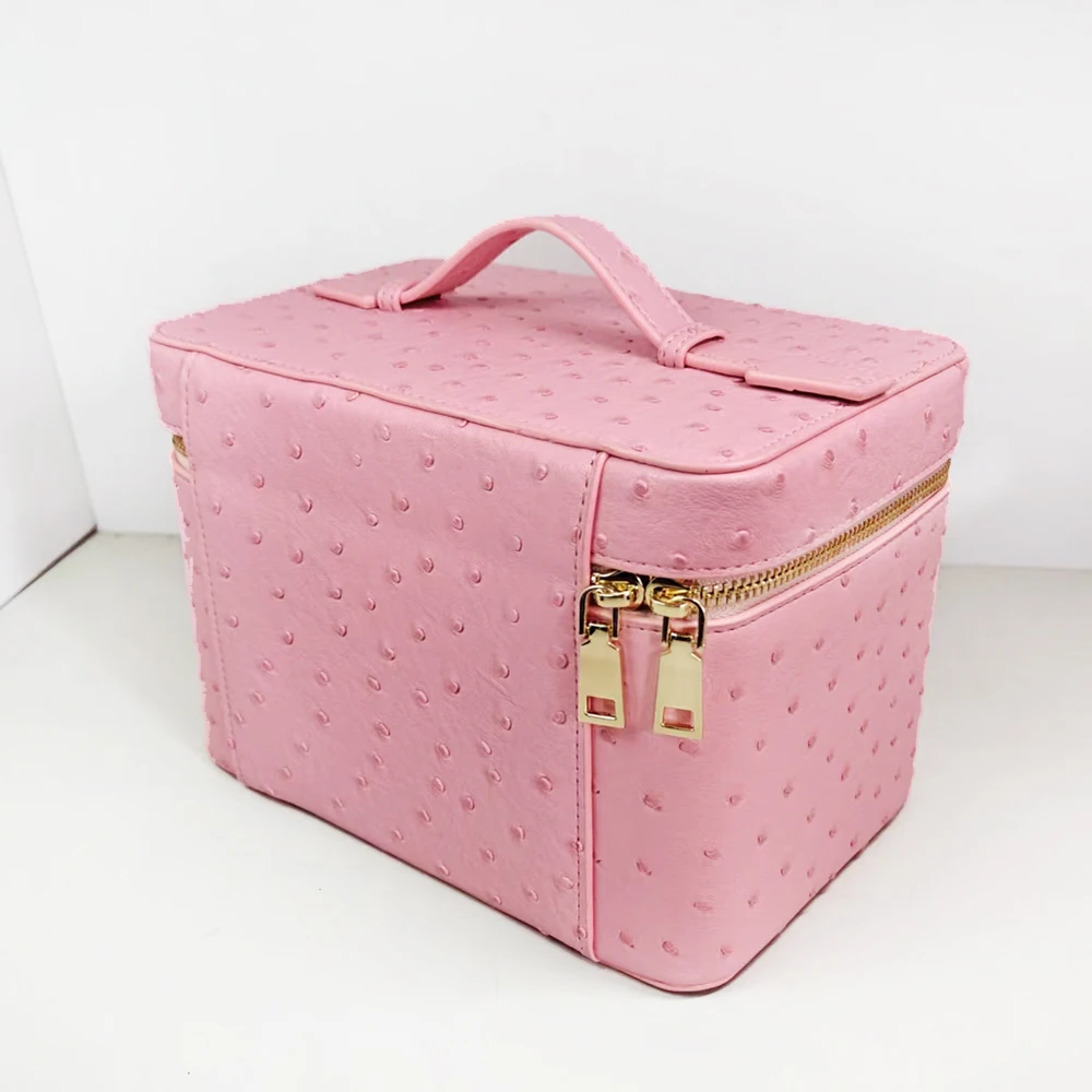 Custom Name Cosmetic Bag For Women Large Capacity Toiletry Kit Case Bag Travel Portable Handheld Leather Makeup Organizer Box