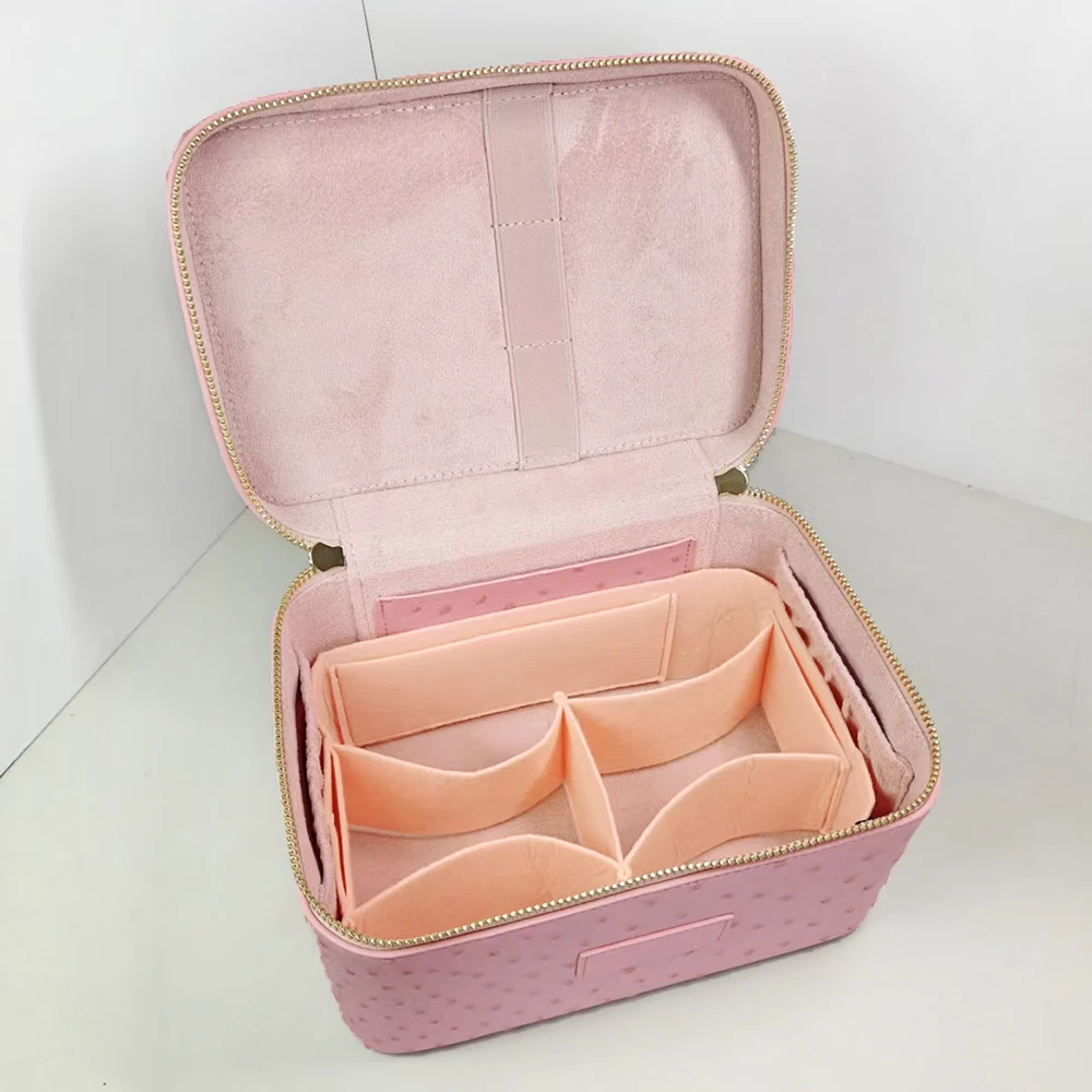 Custom Name Cosmetic Bag For Women Large Capacity Toiletry Kit Case Bag Travel Portable Handheld Leather Makeup Organizer Box