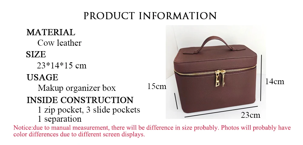 Custom Name Cosmetic Bag For Women Large Capacity Toiletry Kit Case Bag Travel Portable Handheld Leather Makeup Organizer Box
