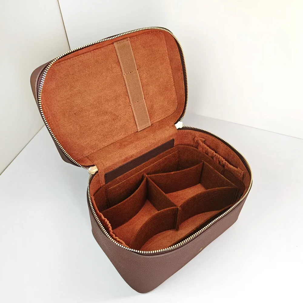 Custom Name Cosmetic Bag For Women Large Capacity Toiletry Kit Case Bag Travel Portable Handheld Leather Makeup Organizer Box